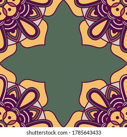 decorative floral colorful mandala ethnicity frame vector illustration design