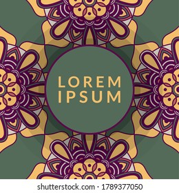 decorative floral colorful mandala ethnicity frame vector illustration design