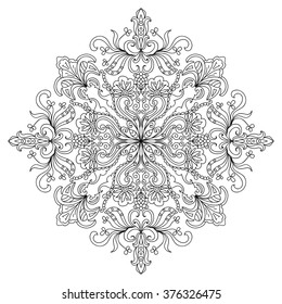 Decorative floral coloring page