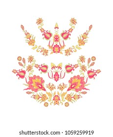 Decorative floral composition on white background