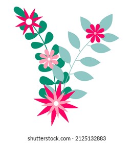 Decorative floral compositions collection. Vector