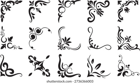 Decorative Floral Corner Border Set