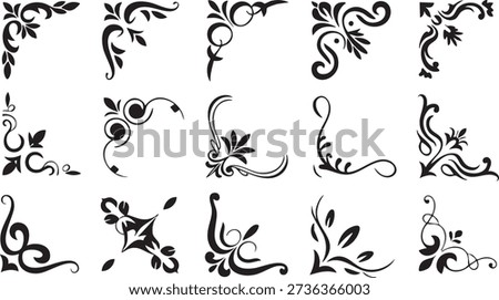 Decorative Floral Corner Border Set