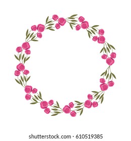 Decorative floral crown icon vector illustration design