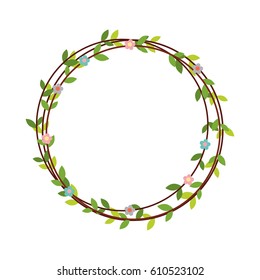 Decorative floral crown icon vector illustration design