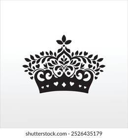 decorative floral crown silhouette printable clipart sublimation vector illustration