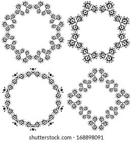 Decorative Floral Design Elements, editable vector illustration