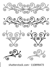Decorative Floral Design Elements. Vector set