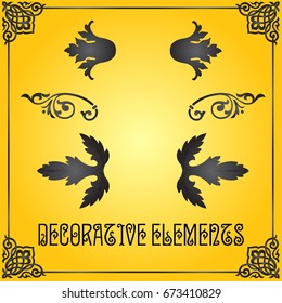 Decorative floral design elements and vector ornaments