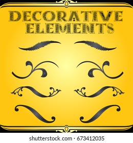 Decorative floral design elements and vector ornaments