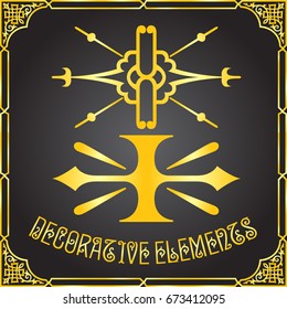 Decorative floral design elements and vector ornaments