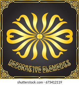 Decorative floral design elements and vector ornaments