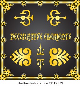 Decorative floral design elements and vector ornaments