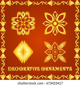Decorative floral design elements and vector ornaments
