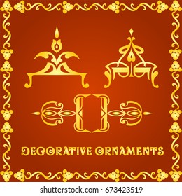 Decorative floral design elements and vector ornaments