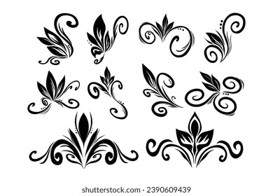 Decorative floral design vector collection