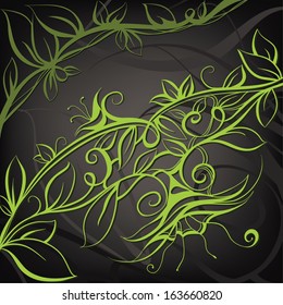 Decorative floral design. Vector illustration