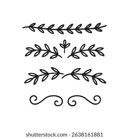 Decorative floral dividers pattern with leafy branch design.