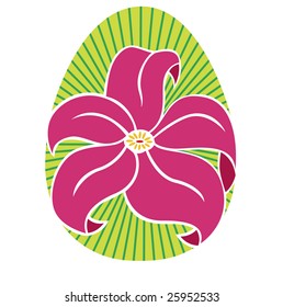 A decorative floral in an egg shape.