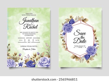 Decorative Floral Elegant Invitation Card. Illustrator and designer. Wedding Invites, save the date, Birthday Invites, Video Invites, E-Cards.