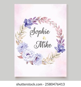 Decorative Floral Elegant Wedding Card. Illustrator and designer. Wedding Invites, save the date, Birthday Invites, Video Invites, E-Cards.