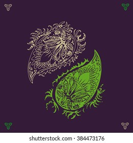 decorative floral element of beautiful paisley henna design Vector Illustration
