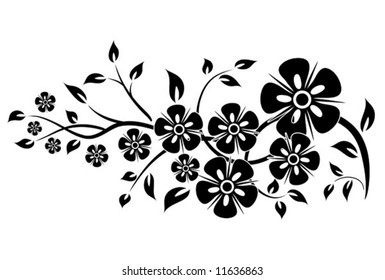 Decorative floral element for design, vector illustration
