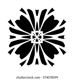 Decorative floral element isolated on white background