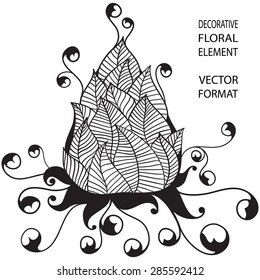 Decorative floral element in vector format