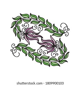 Decorative floral element. Vector illustration