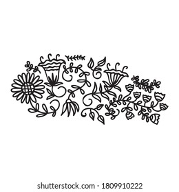 Decorative floral element. Vector illustration
