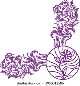 Decorative floral element. Vector illustration