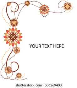 Decorative floral elements for decoration of corners of the page. Vector illustration. 