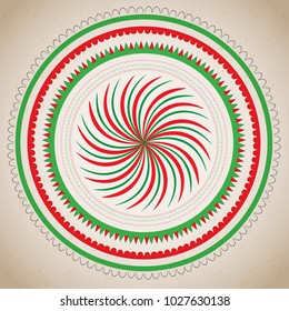 Decorative floral elements in Russian traditional folk art of northern region of Russia. Pizhemsky ornament. Pizhemskaya painting