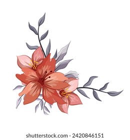 Decorative Floral Foliage Ornament for Wedding Invitation