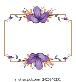 Decorative Floral Foliage Ornament for Wedding Invitation