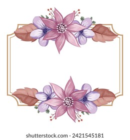 Decorative Floral Foliage Ornament for Wedding Invitation