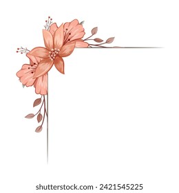 Decorative Floral Foliage Ornament for Wedding Invitation