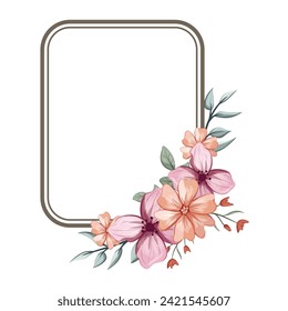 Decorative Floral Foliage Ornament for Wedding Invitation