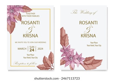Decorative floral foliage ornamentation for wedding invitations infuses your stationery with natural elegance, evoking the romance and beauty of blooming gardens
