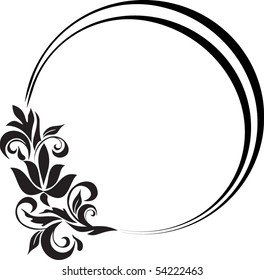 Round Frame Contour Flowers Stock Vector (Royalty Free) 391168159