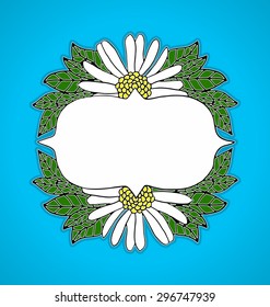 Decorative floral frame with background