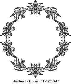 decorative floral frame border illustration vector