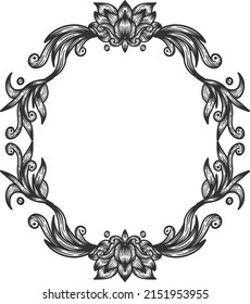 decorative floral frame border illustration vector