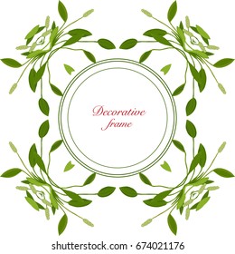 Decorative Floral Frame. Floral Design Pattern. Universal card for invitation.