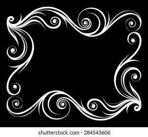 Decorative floral frame, element for design, vector
