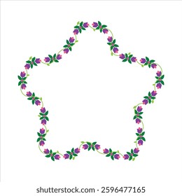 Decorative Floral Frame. Flower Border. Vector Illustration.
