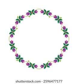 Decorative Floral Frame. Flower Border. Vector Illustration.