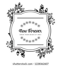 Decorative floral frame with flower vector art