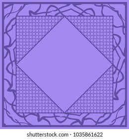Decorative floral frame. indigo color. vector illustration. Tribal Ethnic Arabic, Indian, motif. for interior design, wallpaper, invitation